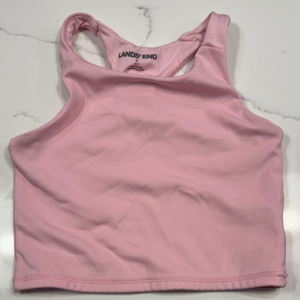Lands' End Light Pink Crop Tank Top